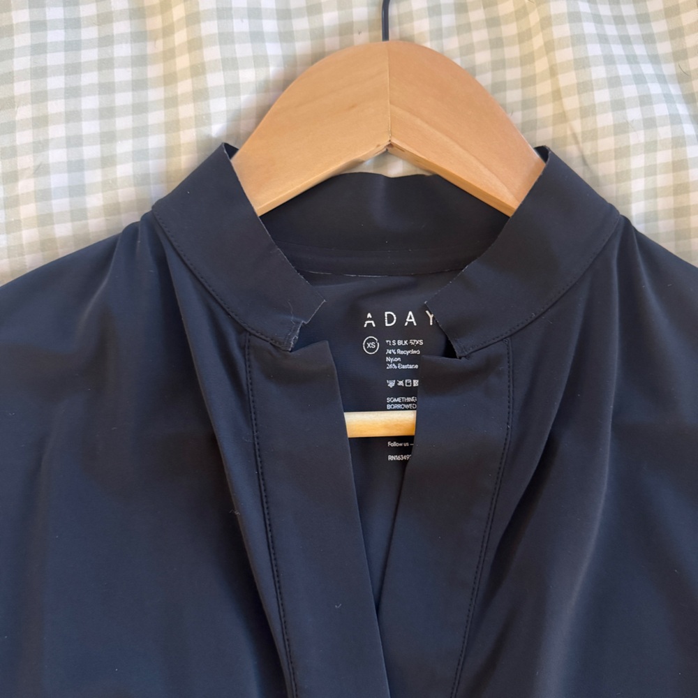 ADAY Something Borrowed Black Button Down Shirt XS - image 3